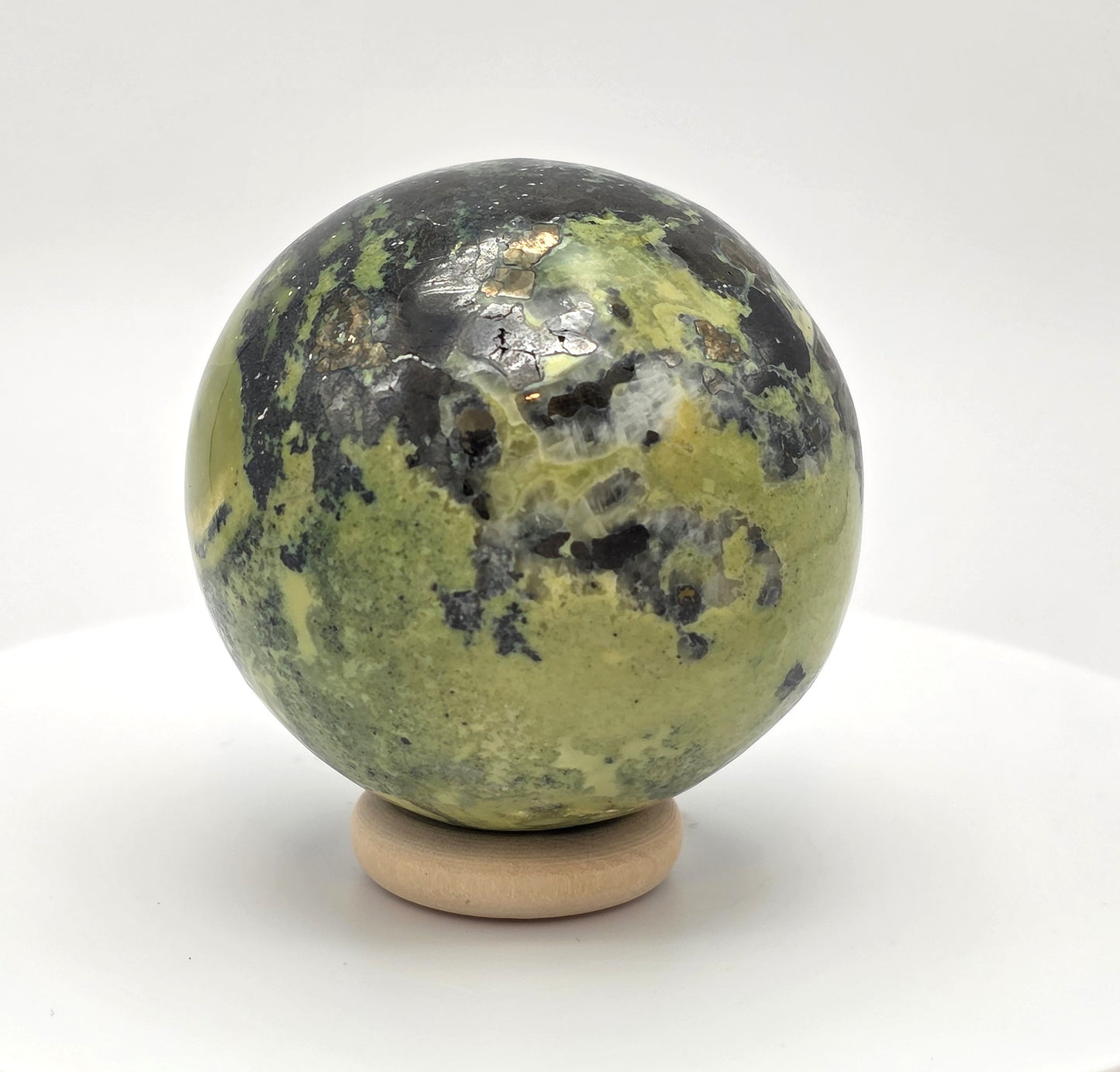 Serpentine with Pyrite Sphere