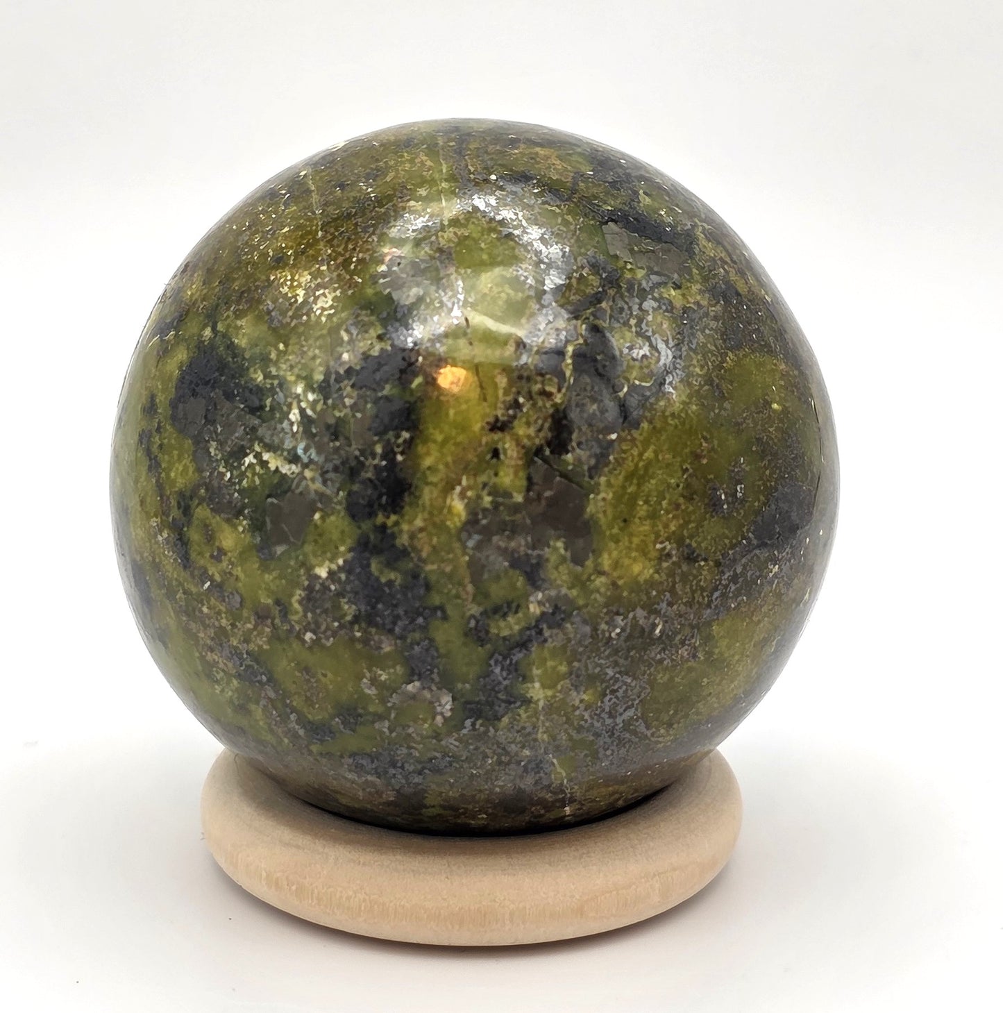 Serpentine with Pyrite Sphere