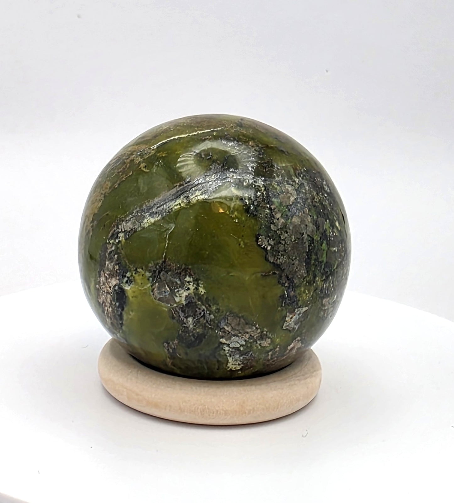 Serpentine with Pyrite Sphere