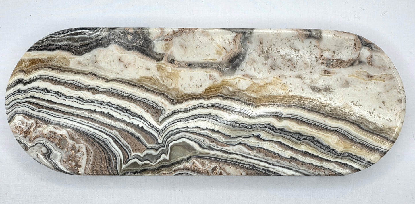 Large Banded Zebra Calcite Dish