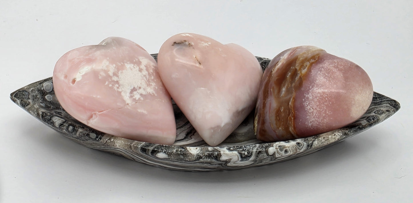Peruvian Pink Opal Hearts