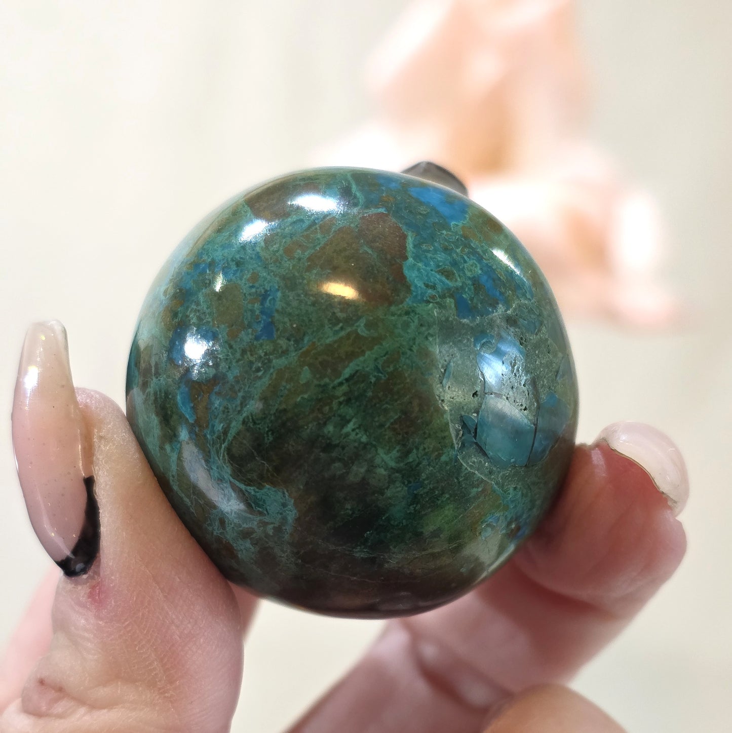 Chrysocolla and Malachite Sphere