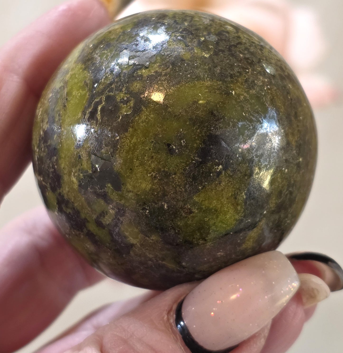 Serpentine with Pyrite Sphere