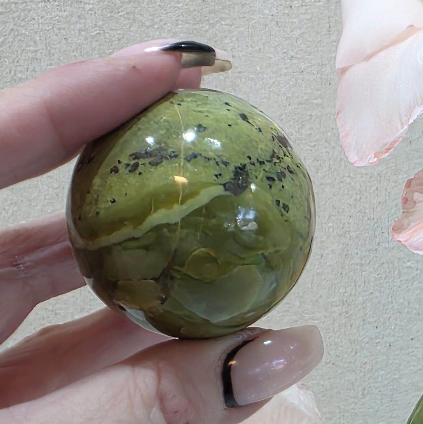 Serpentine with Pyrite Sphere