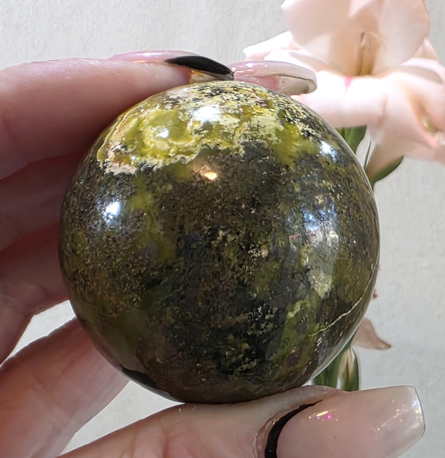 Serpentine with Pyrite Sphere