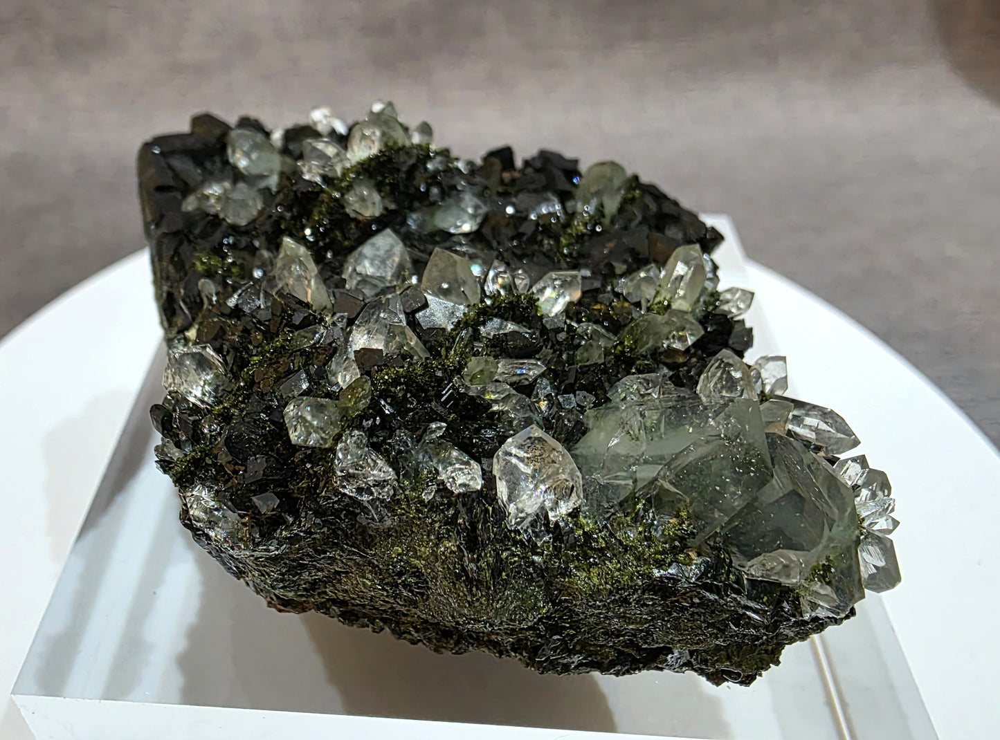 Black Epidote with Quartz