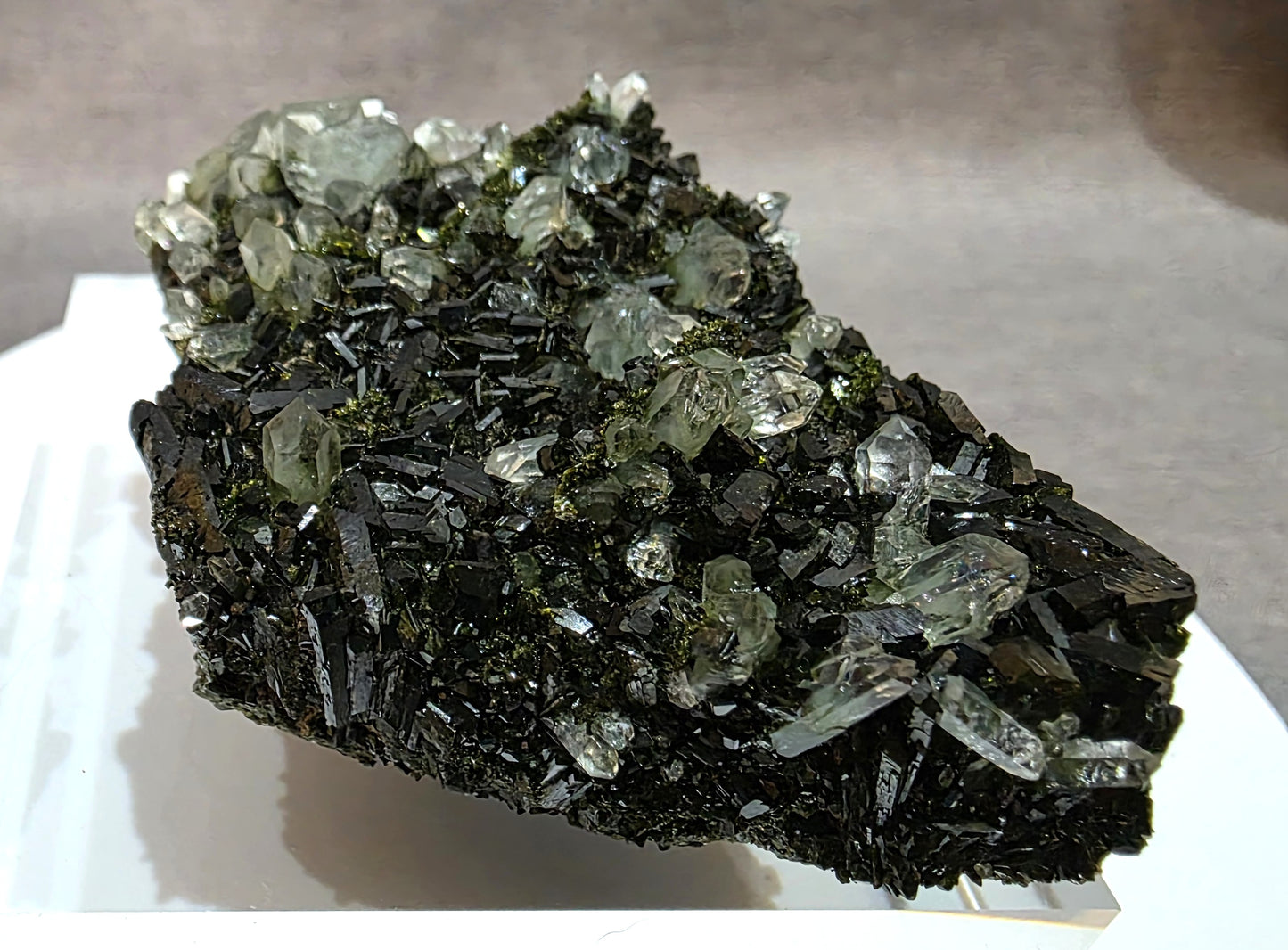 Black Epidote with Quartz