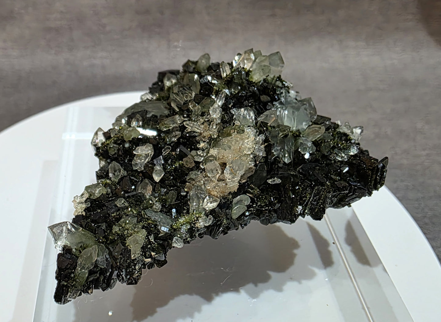 Black Epidote with Quartz