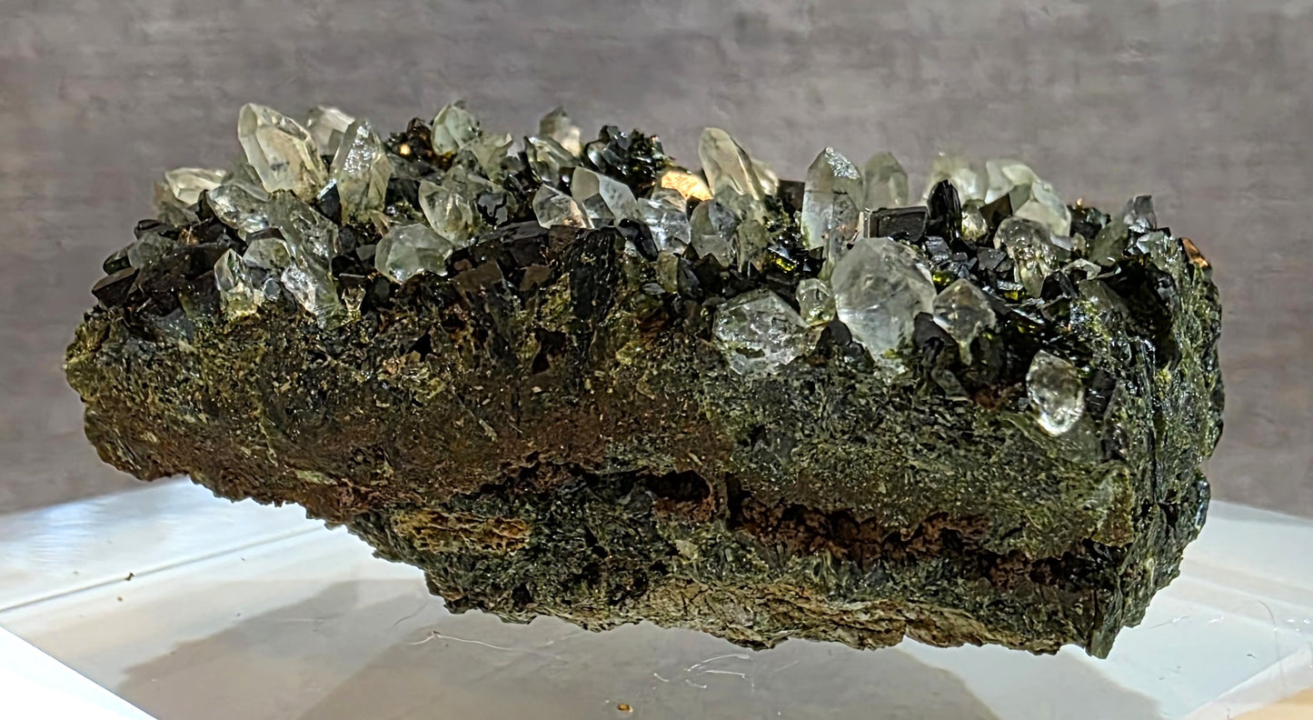 Black Epidote with Quart
