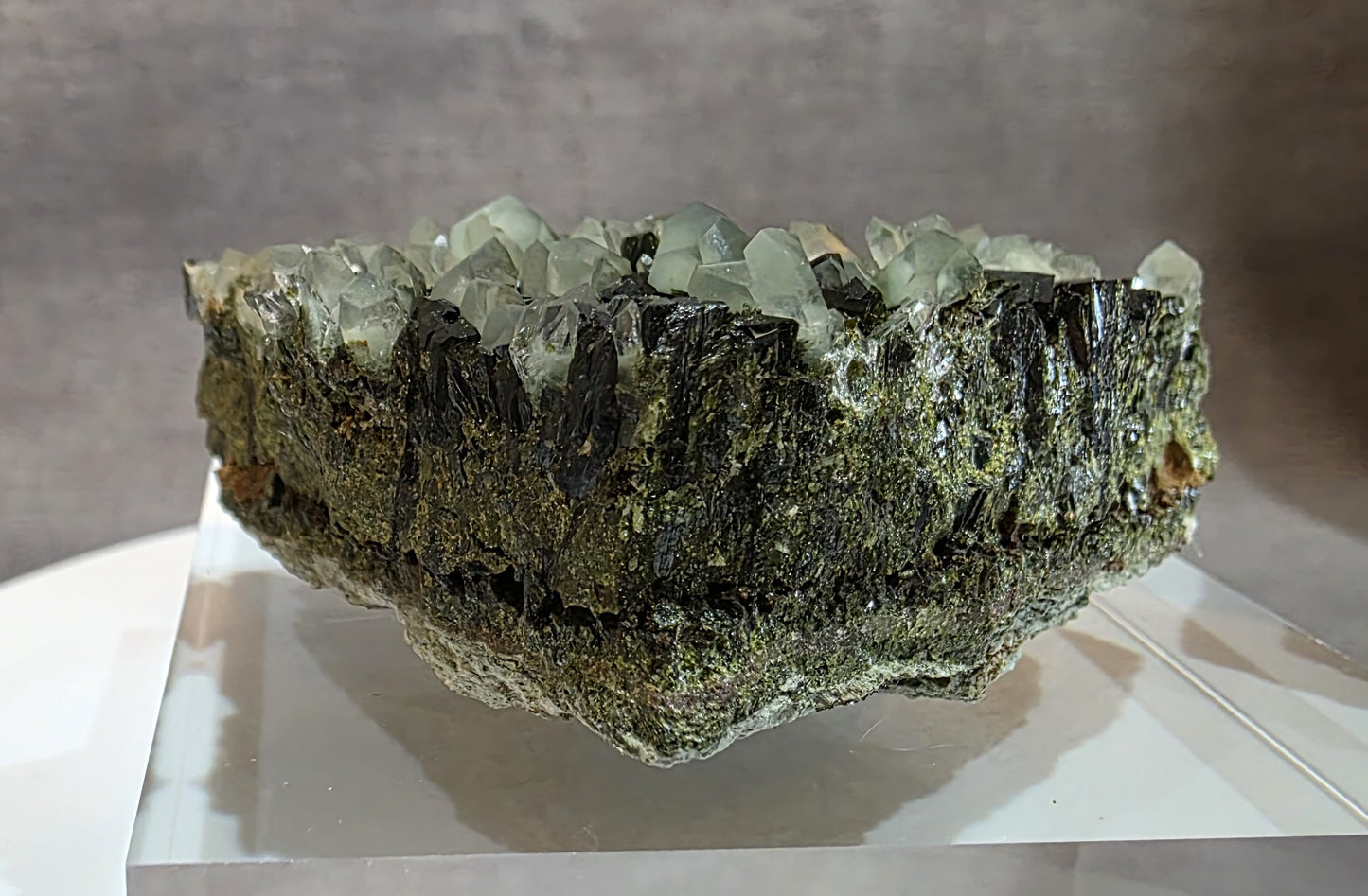 Black Epidote with Quartz