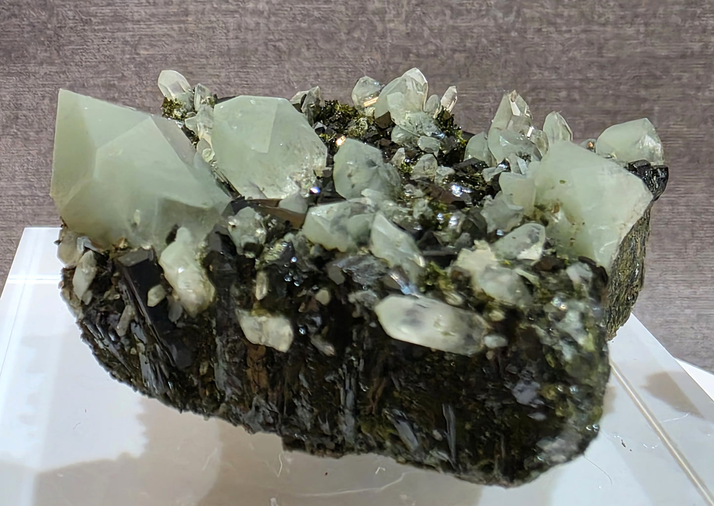 Black Epidote with Quartz