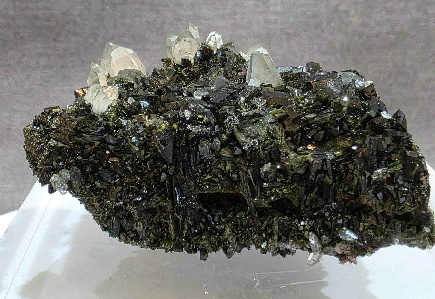 Black Epidote with Quartz