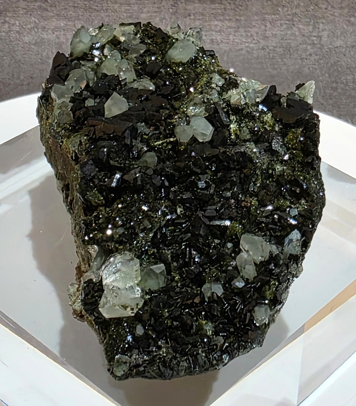 Black Epidote with Quartz