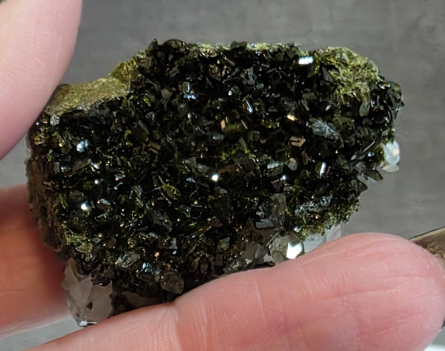 Black Epidote with Quartz