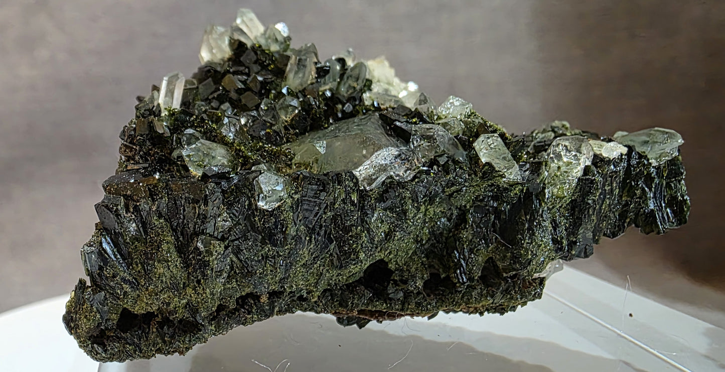 Black Epidote with Quartz