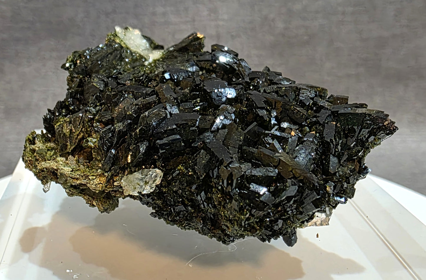Black Epidote with Quartz