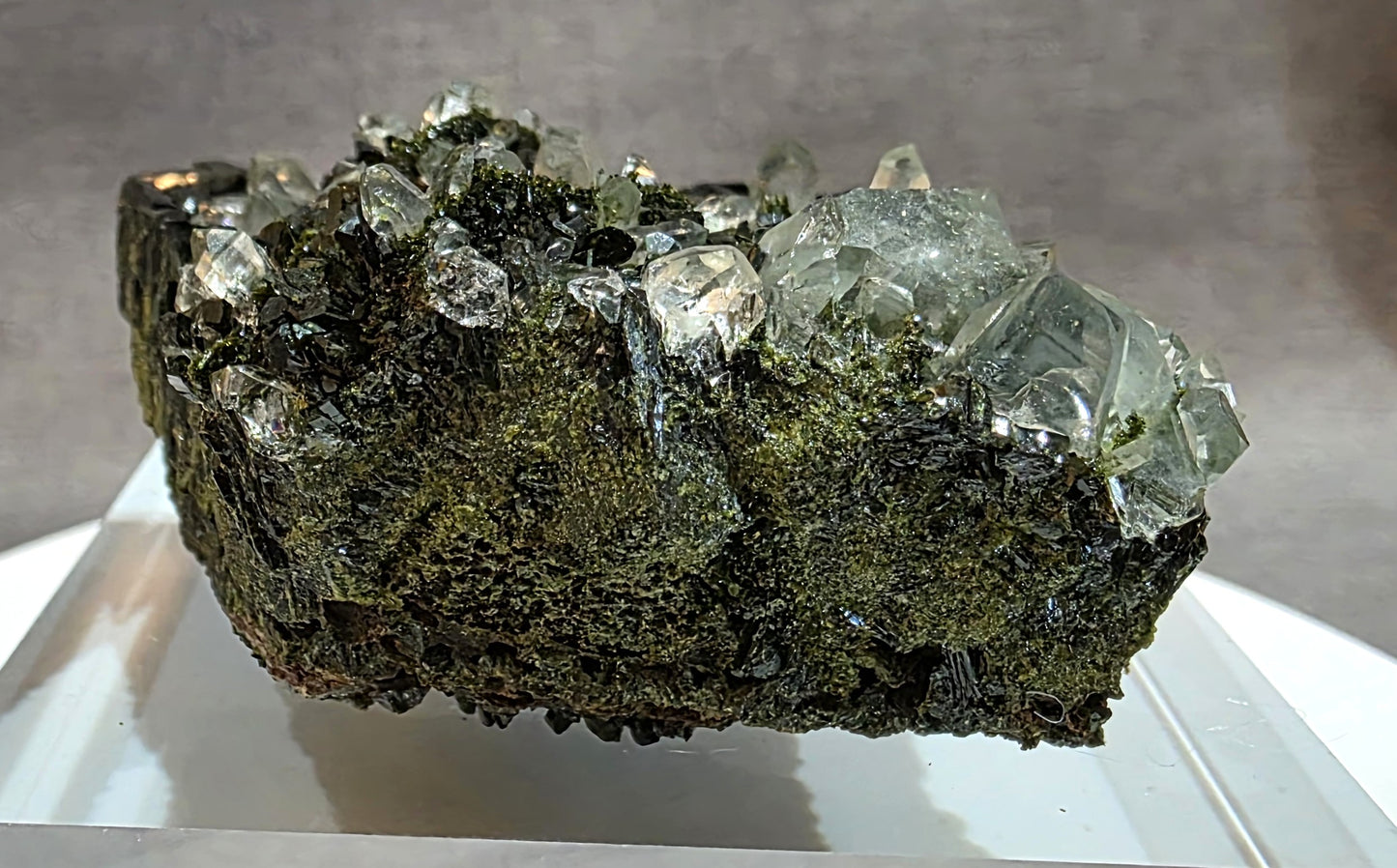 Black Epidote with Quartz