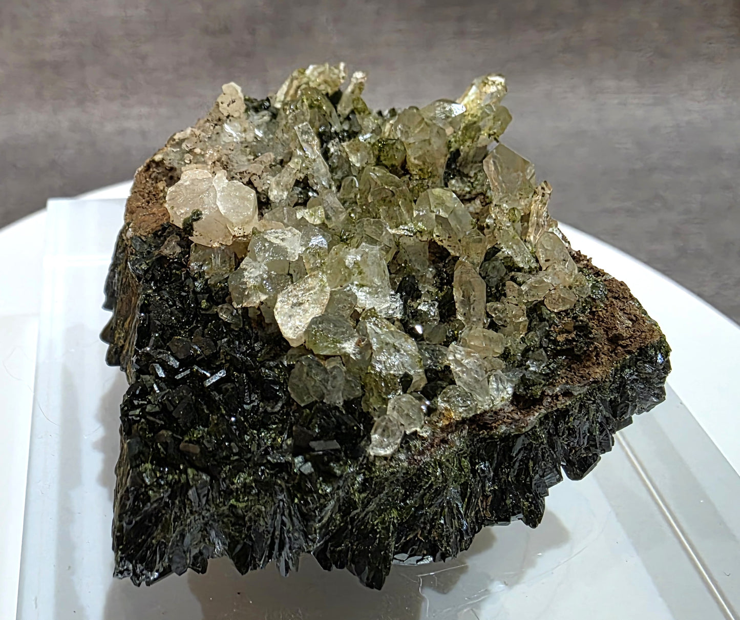 Black Epidote with Quartz