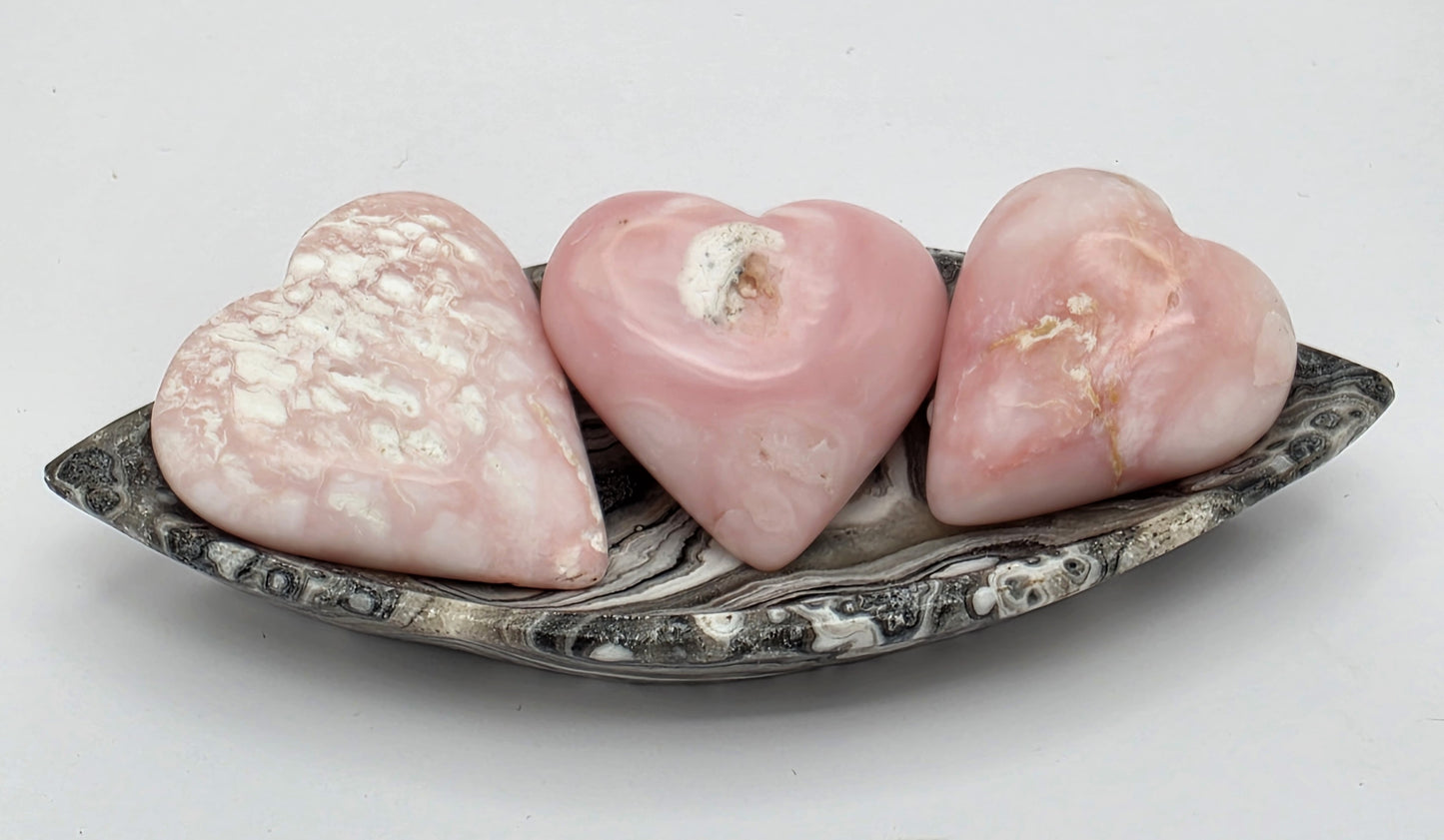 Peruvian Pink Opal Hearts
