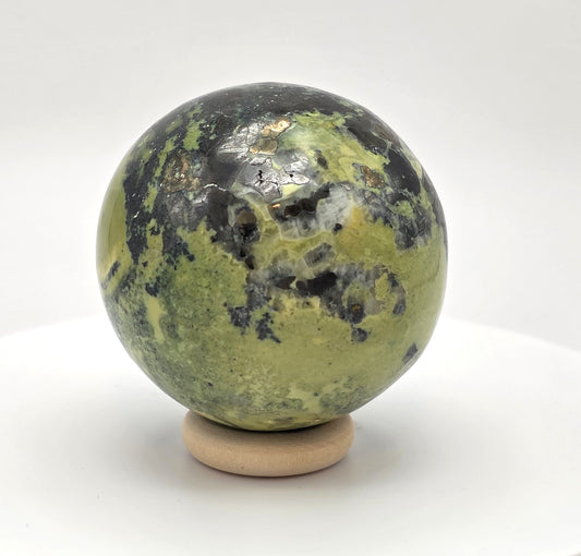Serpentine with Pyrite Sphere