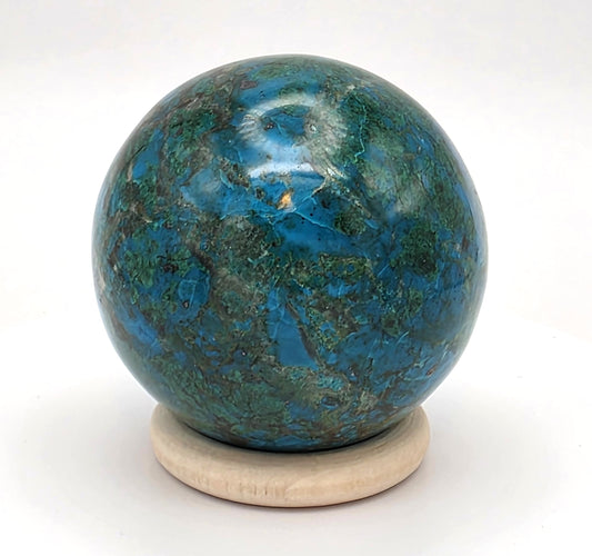 Chrysocolla and Malachite Sphere