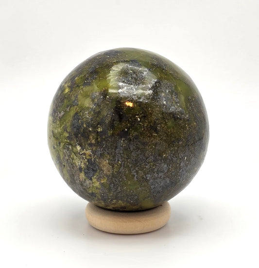 Serpentine with Pyrite Sphere