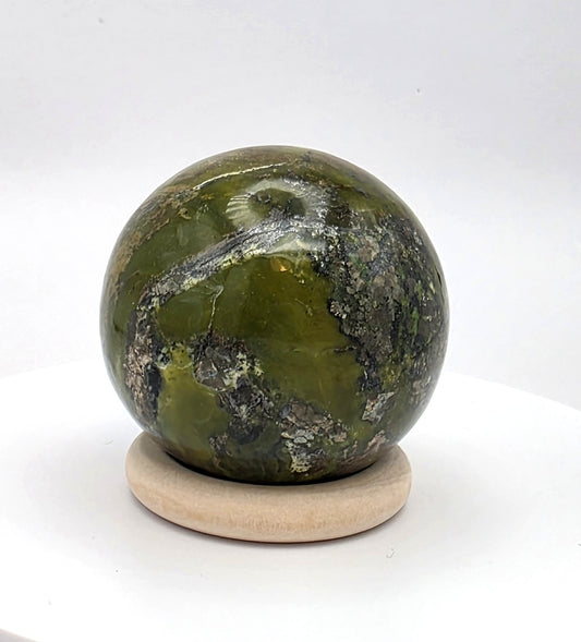 Serpentine with Pyrite Sphere