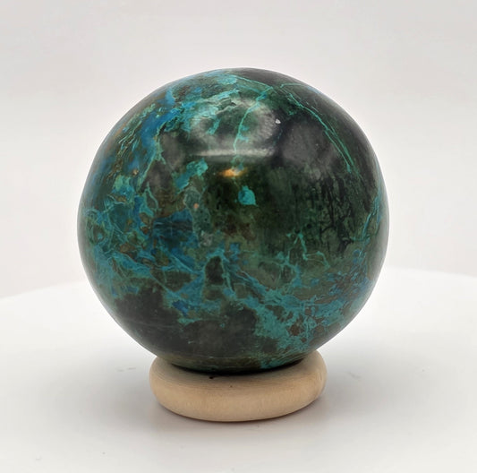 Chrysocolla and Malachite Sphere