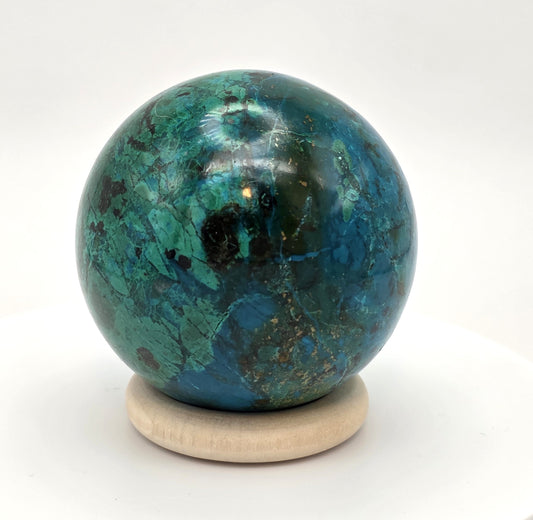 Crysocolla and Malachite Sphere