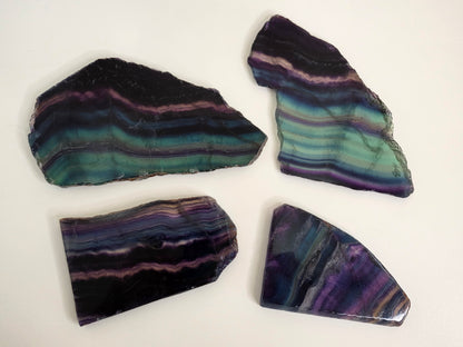 Polished Rainbow Fluorite Slab