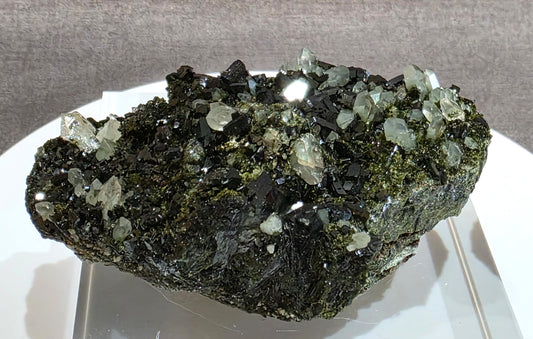 Black Epidote with Quartz