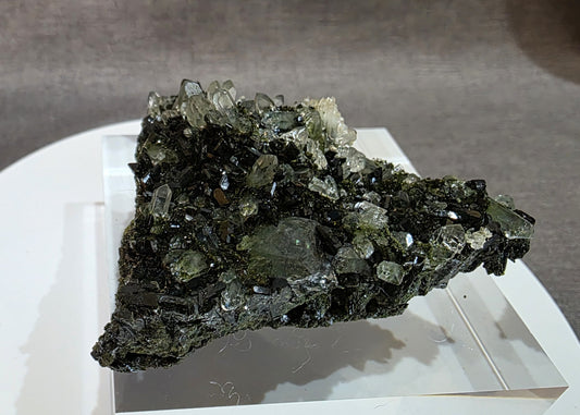Black Epidote with Quartz