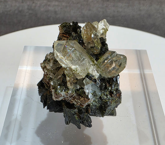 Black Epidote with Quartz