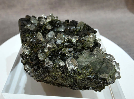 Black Epidote with Quartz