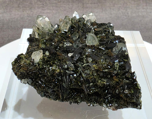 Black Epidote with Quartz