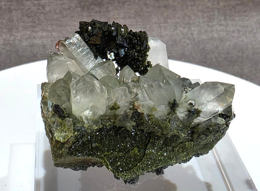 Black Epidote with Quartz
