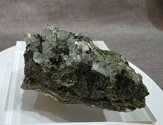 Black Epidote with Quartz