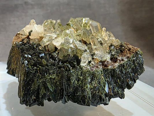 Black Epidote with Quartz