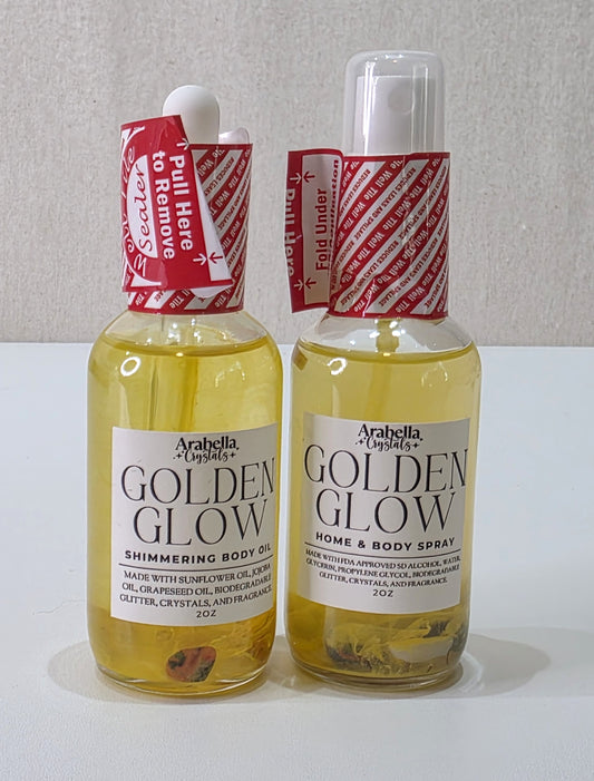 Golden Glow Body Oil and Home Spray Bundle