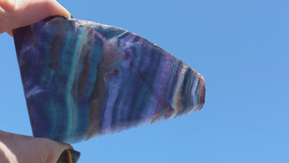 Polished Rainbow Fluorite Slab