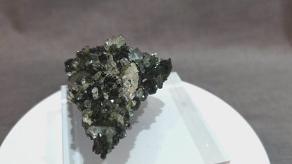 Black Epidote with Quartz